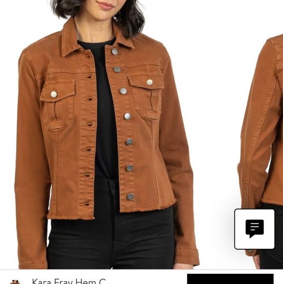 NWOT Kut from the Kloth denim frayed hem trucker jacket - Picture 6 of 6